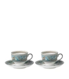 WEDGWOOD FLORENTINE TURQUOISE TEACUPS AND SAUCERS (SET OF 2),16427796