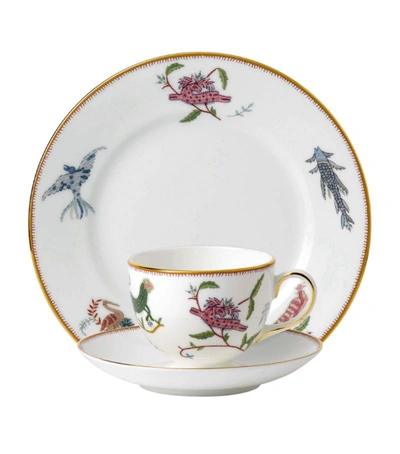 Wedgwood Mythical Creatures Teacup, Saucer And Plate Set In White