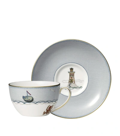 Wedgwood X Kit Kemp Sailor's Farewell Breakfast Cup And Saucer In Blue