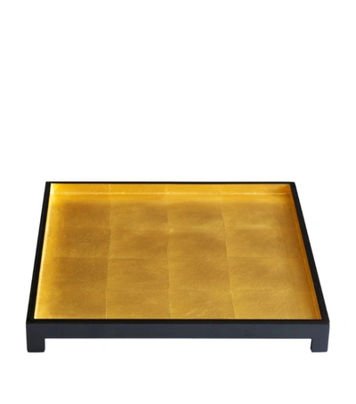 Posh Trading Company Square Gold Leaf The London Tray (40cm X 36cm) In Neutral