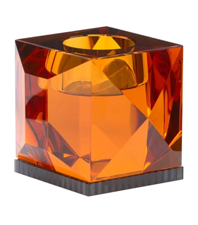 Reflections Copenhagen Crystal Ophelia Tea Light Holder (9cm) In Orange