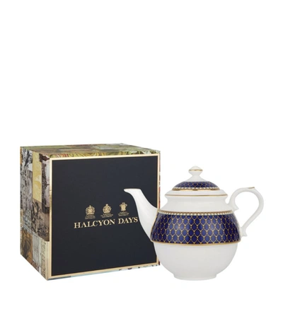 Halcyon Days Antler Trellis Tea For One In Blue