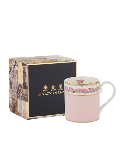 Halcyon Days Shell Garden Floral Mug In Pink
