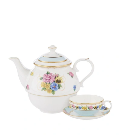 Halcyon Days Shell Garden Floral Tea For One In Multi