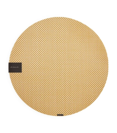 Chilewich Basketweave Gilded Round Placemat (38cm) In Gold