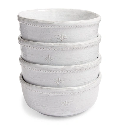Soho Home Hillcrest Handmade Stoneware Cereal Bowls Set Of Four In White