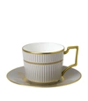 WEDGWOOD ANTHEMION GREY TEACUP AND SAUCER,16825801