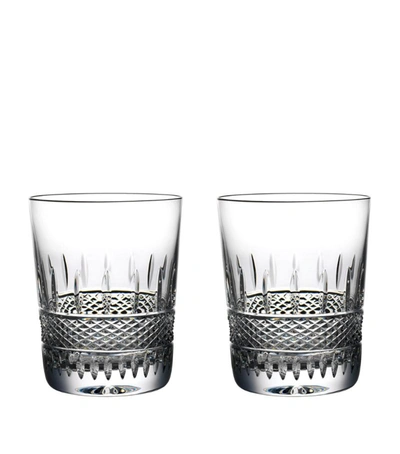 Waterford Irish Lace Set Of 2 Lead Crystal Double Old Fashioned Glasses In Clear