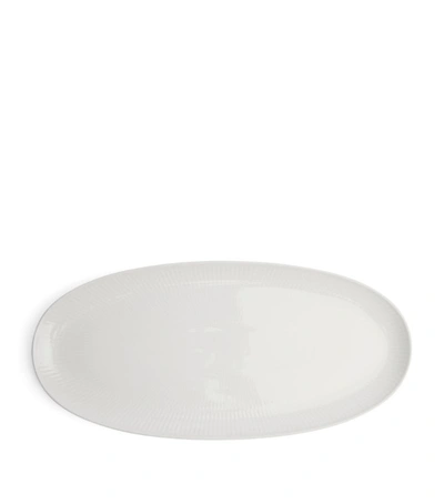 Royal Copenhagen White Fluted Long Oval Dish (37cm X 17cm)