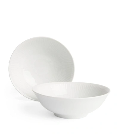 Royal Copenhagen Set Of 2 White Fluted Bowls (15cm)