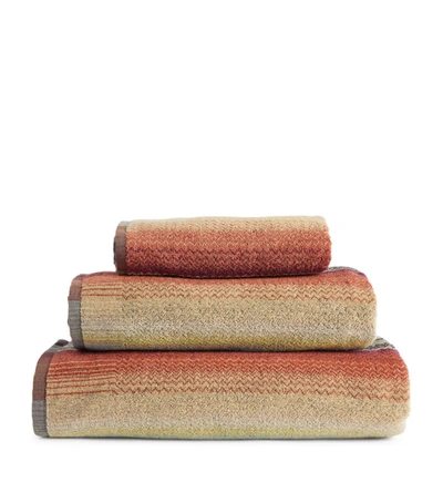 Missoni Cotton Archie Bath Towel (70cm X 115cm) In Orange