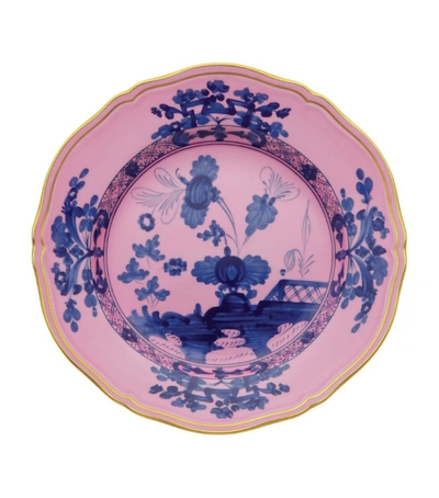 Ginori Oriente Italiano 21cm Gold-plated Porcelain Dessert Plate In Pink