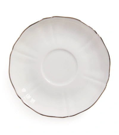 Ginori 1735 Porcelain Corona Platino Tea Saucer (15cm) In Multi