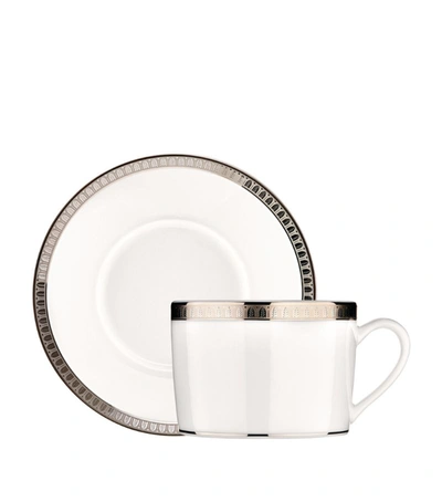 Christofle Porcelain Malmaison Espresso Cup And Saucer In Gold