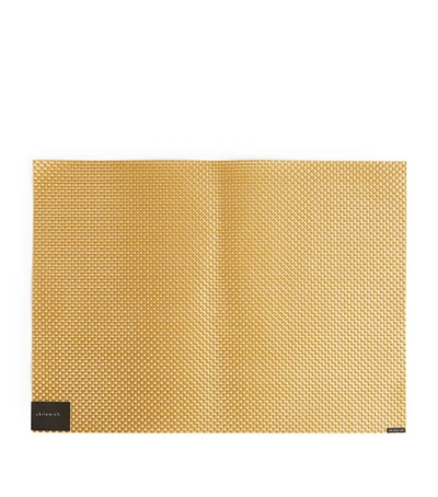 Chilewich Basketweave Gilded Placemat (36cm X 48cm) In Gold