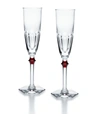 BACCARAT SET OF 2 HARCOURT EVE CLEAR & RED FLUTES,14917726