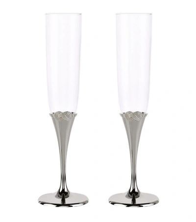 Wedgwood Set Of 2 Infinity Champagne Flutes In Multi