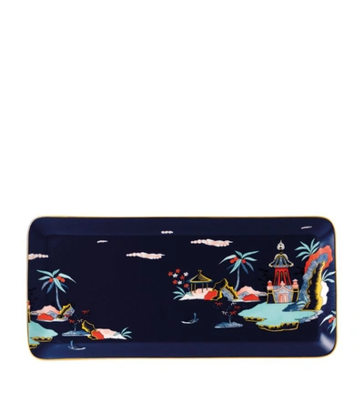 Wedgwood Wonderlust Blue Pagoda Sandwich Tray In Multi