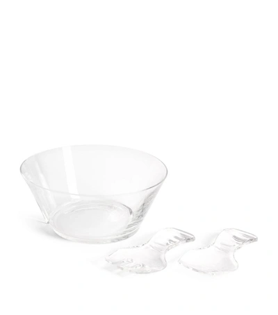 Mario Luca Giusti Fulmine Salad Bowl With Servers (25.5cm) In Clear
