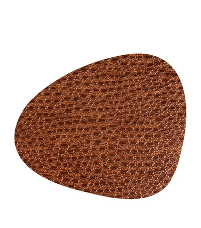 Linddna Set Of 4 Lace Coasters (11cm X 13cm) In Brown