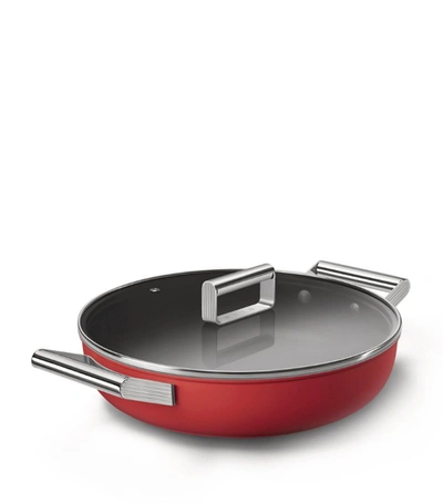 Smeg 50s Style Deep Pan With Lid (40cm) In Red