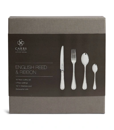 Carrs Silver English Reed & Ribbon Stainless Steel 16-piece Cutlery Set In Silver