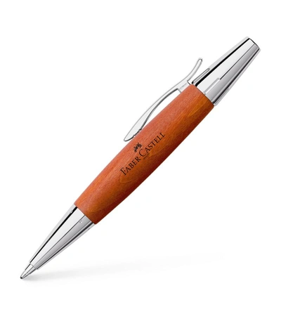 Faber Castell E-motion Pearwood Ballpoint Pen In Brown
