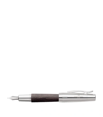Faber Castell E-motion Pearwood Fountain Pen In Black