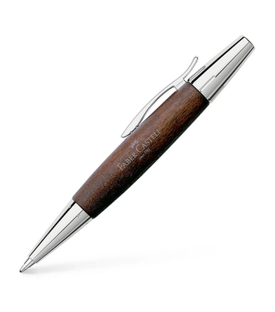 Faber Castell E-motion Pearwood Ballpoint Pen In Brown