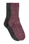 Hue Tweed Ribbed Boot Socks In Sangria