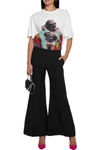 VALENTINO WOOL AND SILK-BLEND CREPE FLARED trousers,3074457345627006158