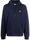 Kenzo Cotton Jumper With Tiger Patch In Blue