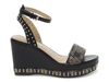 GUESS GUESS WOMEN'S BLACK LEATHER WEDGES,GUESSNOLDONMBLACK 40