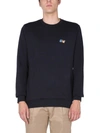 Paul Smith Logo-print Crew-neck Sweatshirt In Blue