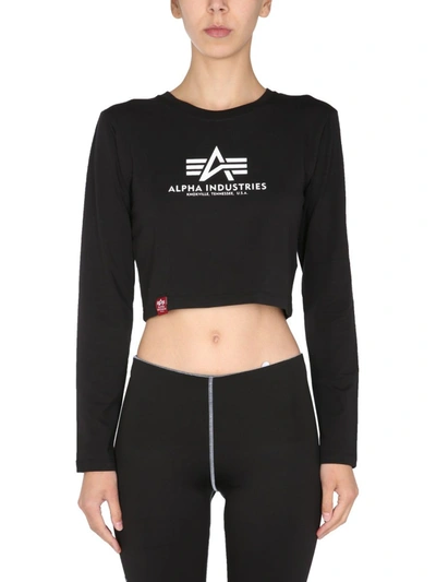 Alpha Industries Cropped Fit T-shirt In Black