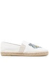Kenzo Embroidered Tiger-motif Espadrilles In White