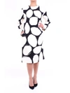 Marni Longuette Dress In Cream And Black Color In White