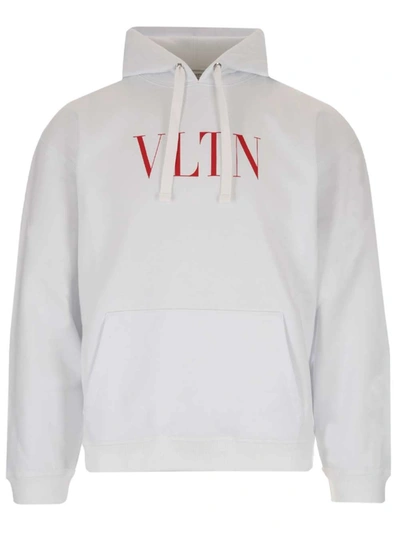 Valentino Cotton Sweatshirt With Vltn Logo In White