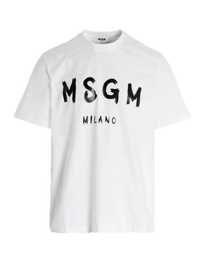 Msgm T-shirt Logo In White