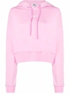 Msgm Logo Printed Drawstring Hoodie In Pink