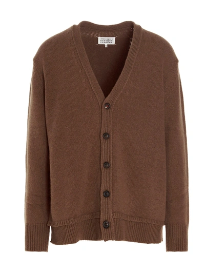 Maison Margiela Men's  Brown Wool Cardigan