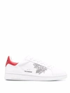 Dsquared2 Maple Leaf Embellished Logo Sneakers In White