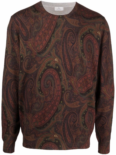 Etro Sweater In Paisley Virgin Wool In Multicolor