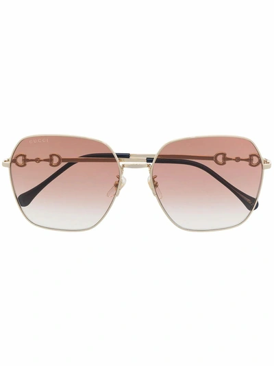 Gucci Womens Gold Metal Sunglasses