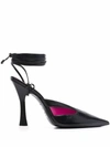 Attico Anais Cutout Leather Pumps In Black