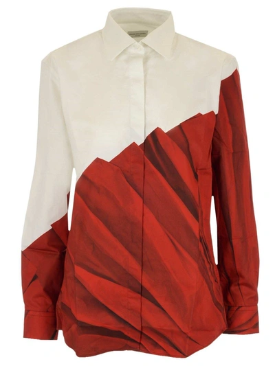 Dries Van Noten Womens Red Abstract-print Cotton Shirt 12