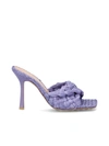 Bottega Veneta Purple Raffia Stretch Heeled Mules In Purple
