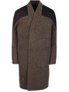 Rick Owens Girdered Dagger Coat In Brown