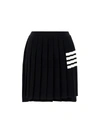 Thom Browne Pleated Wool Blend Mini Skirt In Black