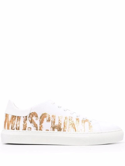 Moschino Men's  White Cotton Sneakers